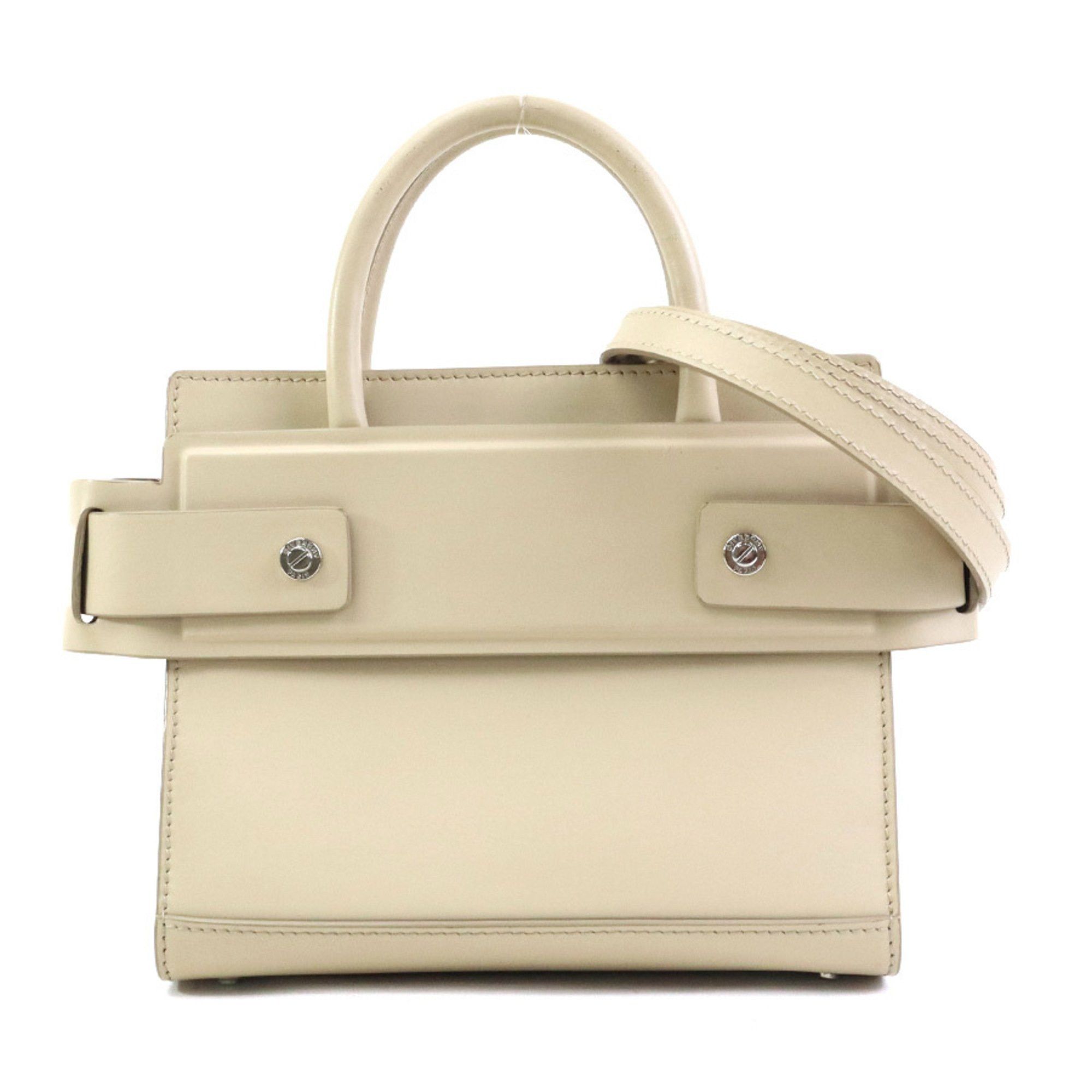 Givenchy Handbag Shoulder Bag Leather Beige Silver Women's W1148K