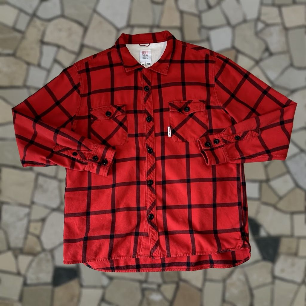 Topo Designs Topo Designs Mountain Flannel Button Up Red Shirt XL Men’s Long Sleeve Plaid Pocketed Casual Workwear Button-Up Size US XL / EU 56 / 4 - 1 Thumbnail