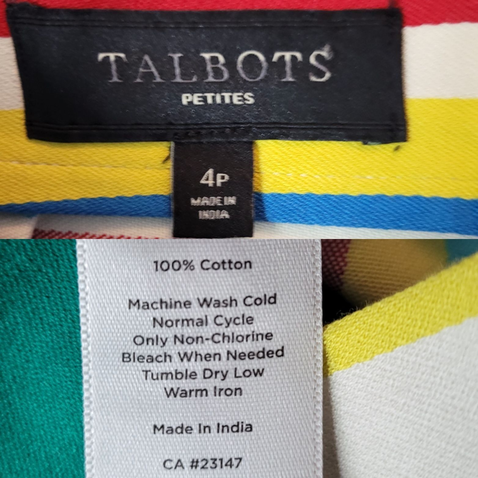 Talbots Talbots Petites Pencil Skirt 4P Multicolor Rainbow Striped Size 28" / US 6 / IT 42 - 3 Thumbnail