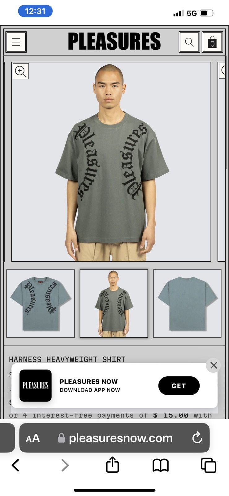 Pleasures “Pleasures” Logo Tee Size US S / EU 44-46 / 1 - 1 Thumbnail