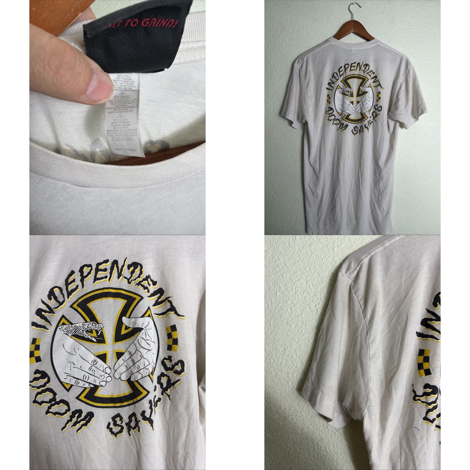 Vintage independent trucks T-Shirt Ivory Women’s Large Doomsayers Stains Skateboards Size L / US 10 / IT 46 - 8 Thumbnail