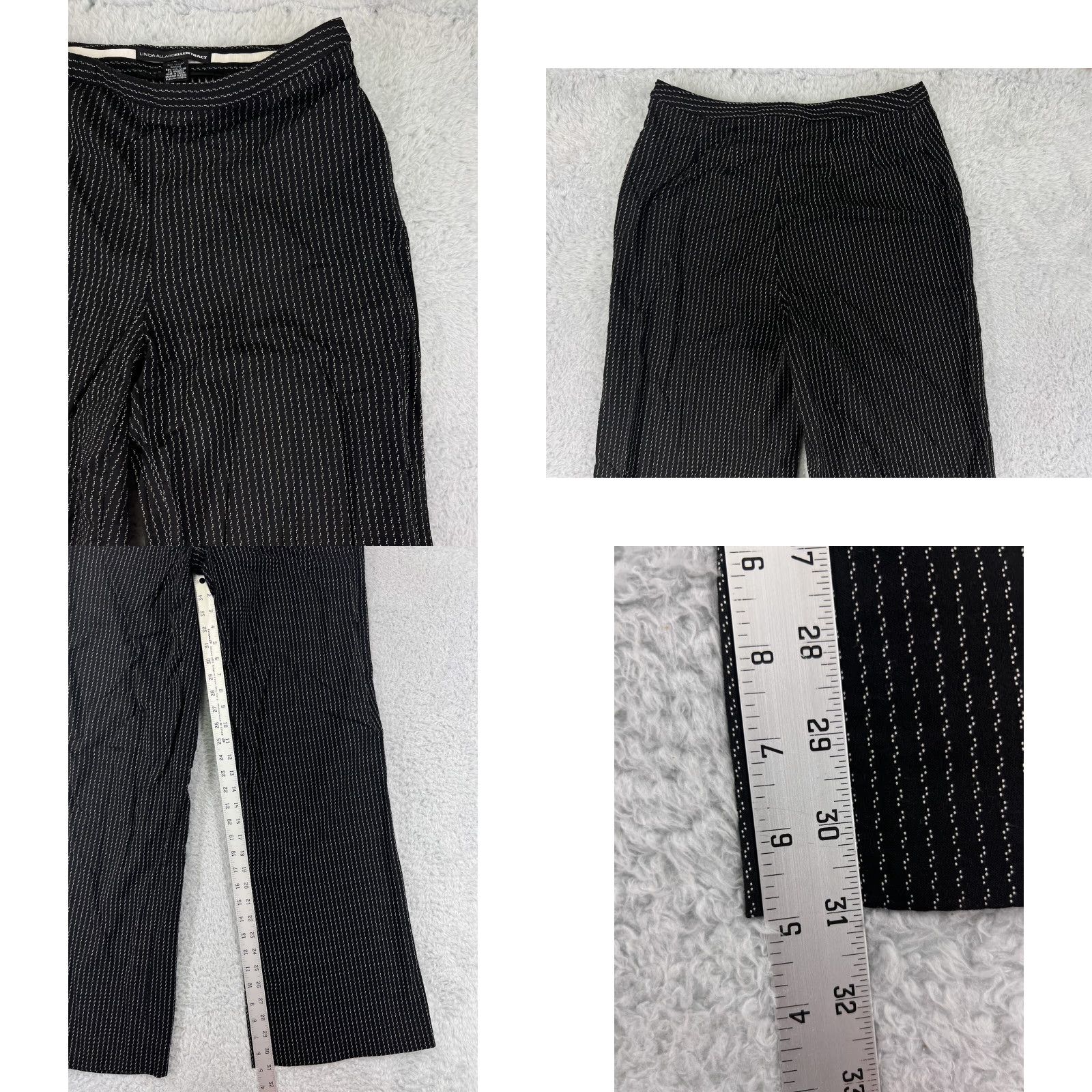 Ellen Tracy Linda Allard Ellen Tracy Pants Womens 10 Black White Striped Wool Blend Size 32" / US 10 / IT 46 - 8 Thumbnail