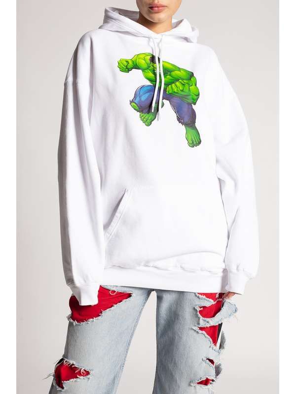Balenciaga o1bcso1str1224 Unisex Hulk 2021MARVEL Medium Fit Hoodie Size XL / US 12-14 / IT 48-50 - 3 Thumbnail