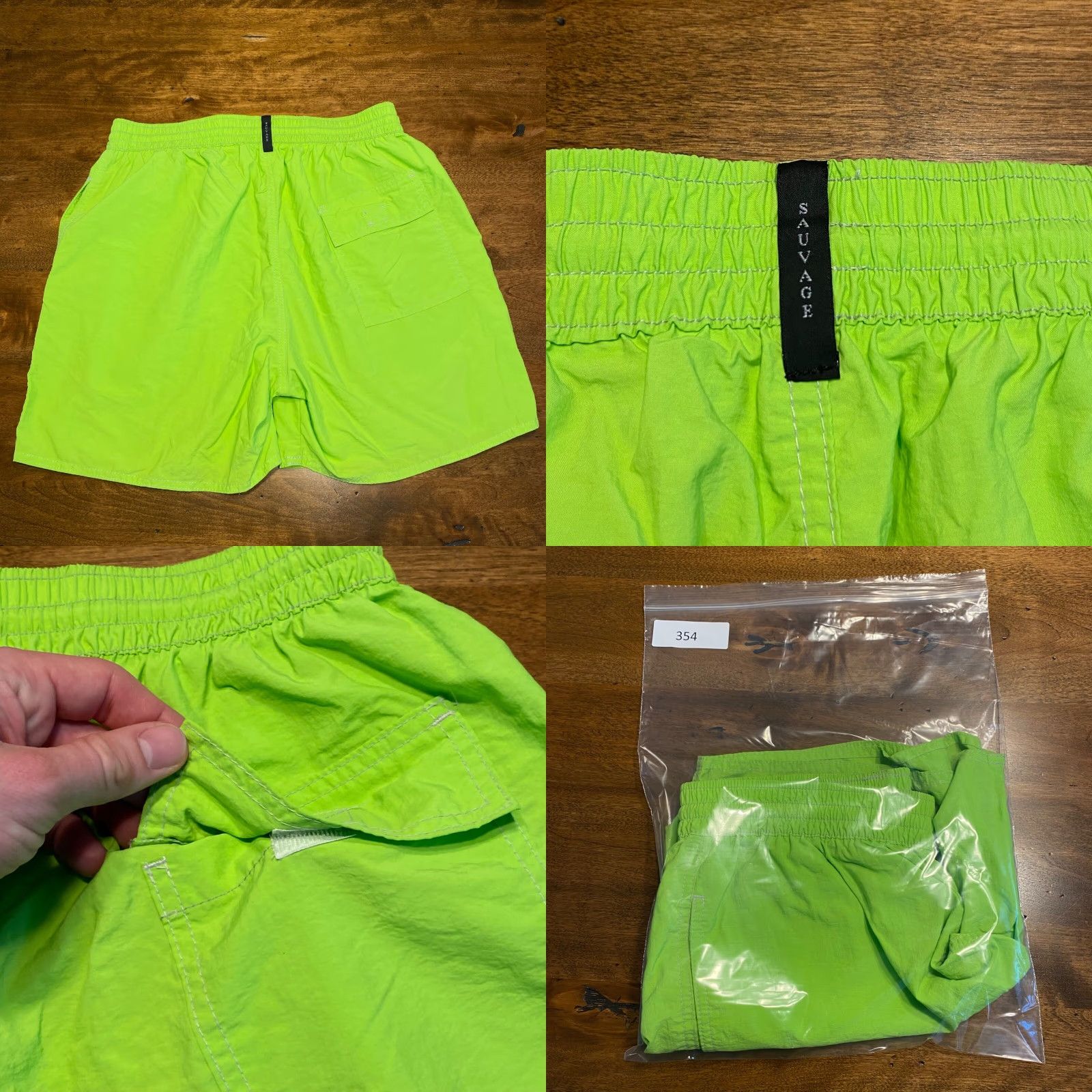 Vintage VINTAGE Sauvage California Swim Trunks Mens L Green Drawstring Board Shorts Beach Sports Men Size US 33 - 8 Thumbnail