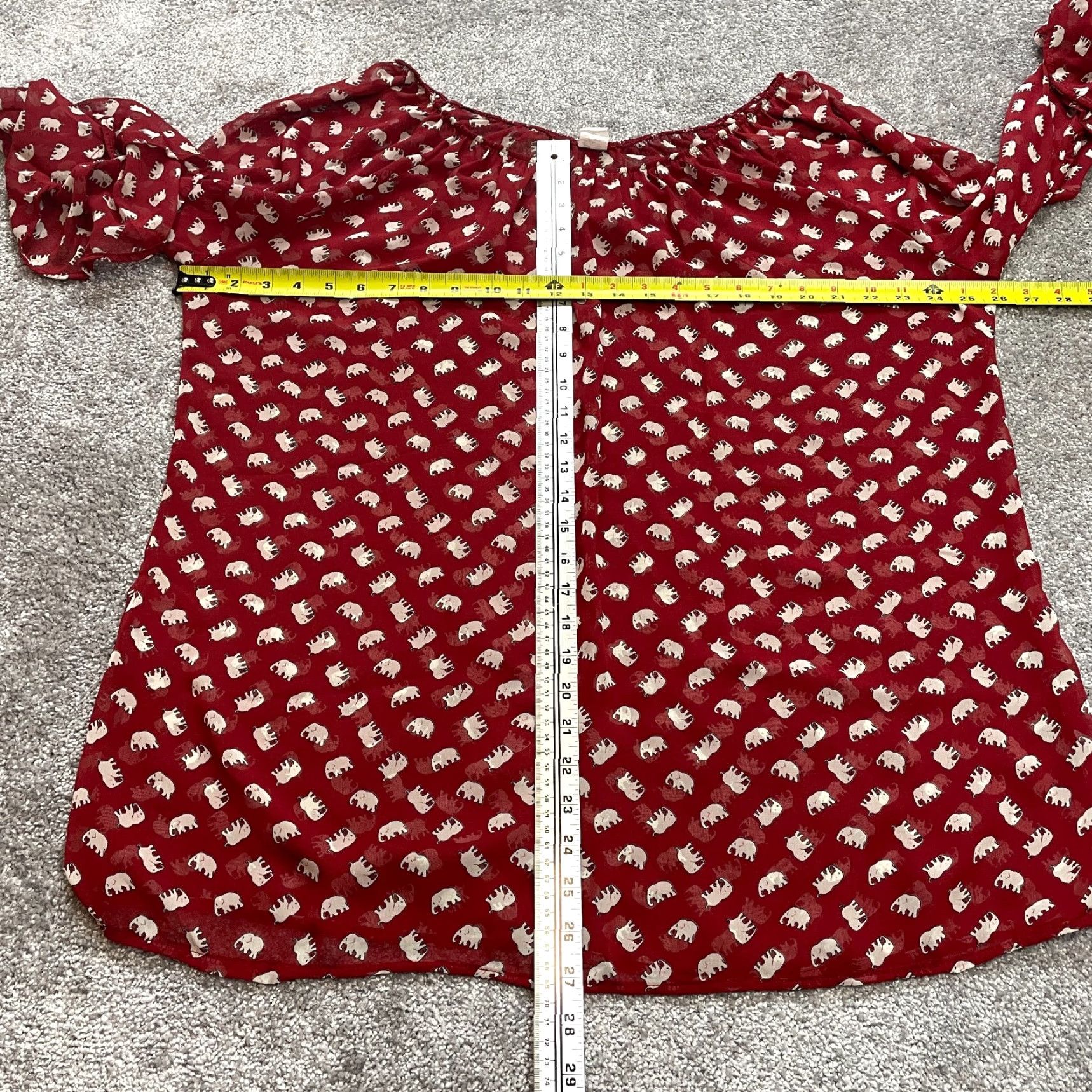 Vintage Unbranded Blouse Shirt Womens 3XL Red Long Sleeve Elephant Print Ladies Top Size XXL / US 16-18 / IT 52-54 - 5 Thumbnail