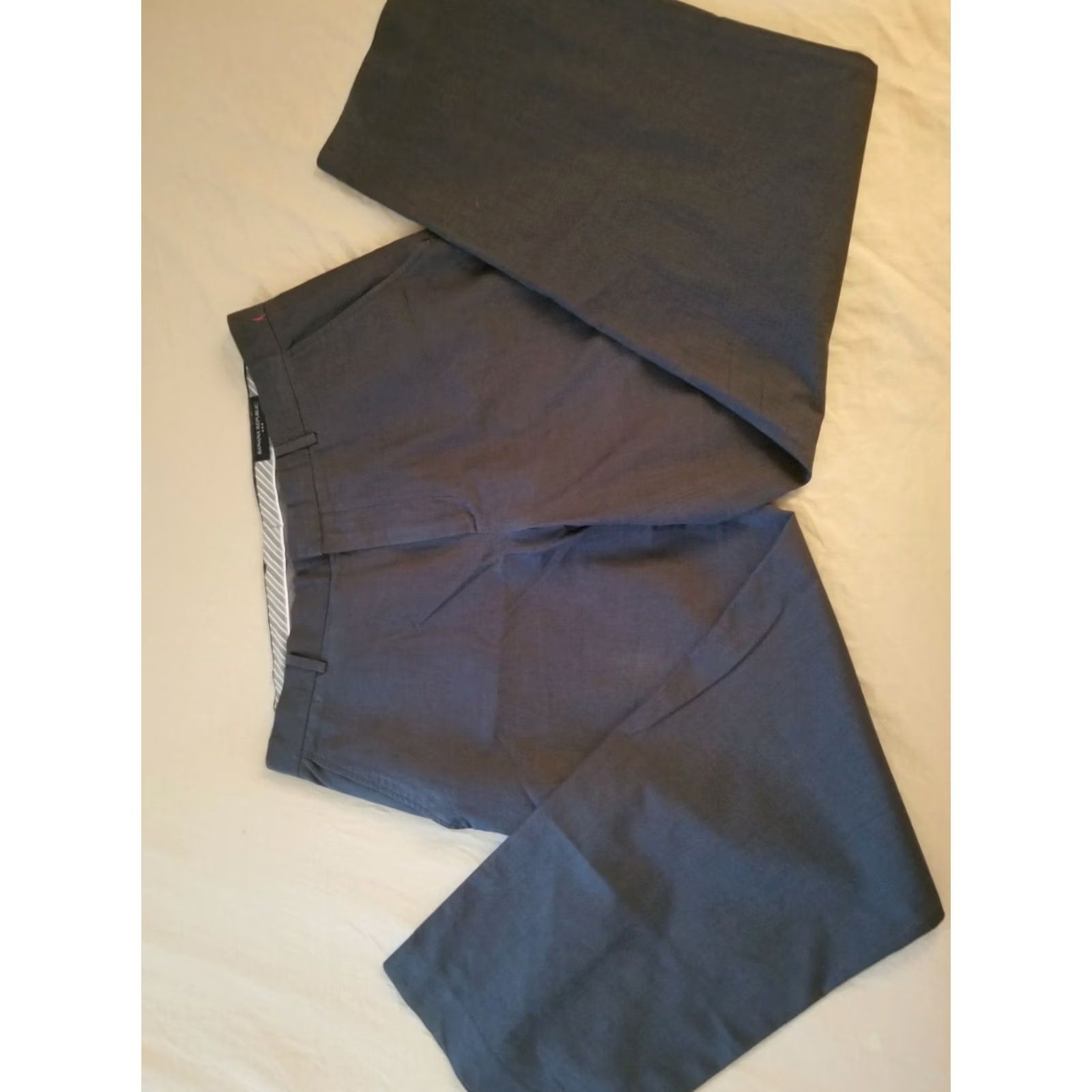 Banana Republic Mens Banana Republic Gray Cotton Dress Pants Chino Trouser 36x30 Size US 36 / EU 52 - 3 Thumbnail