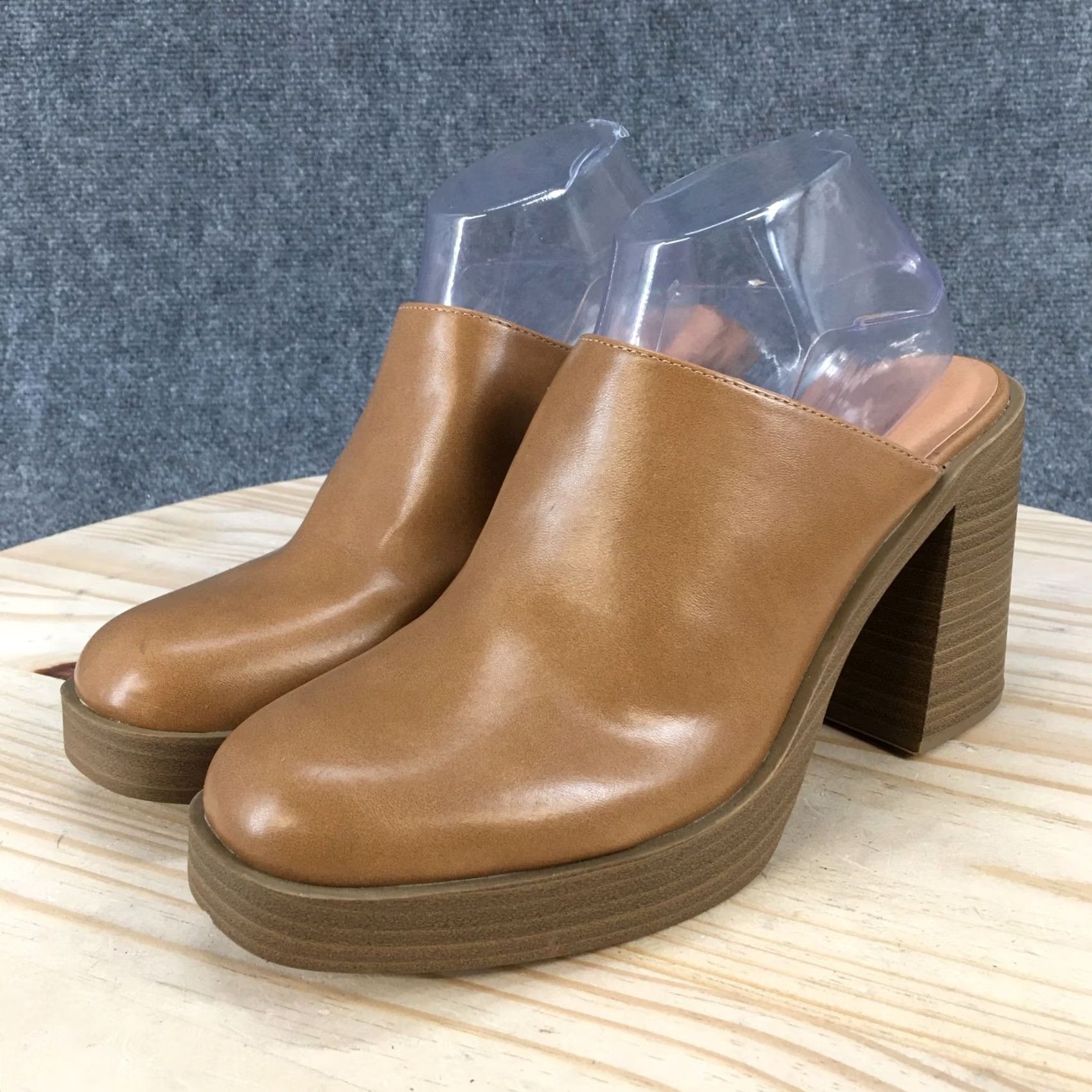 Vintage Universal Thread Sandals Tess Block Heels Slip On Mules Brown Casual Womens 10 Size US 10 / IT 40 - 3 Thumbnail