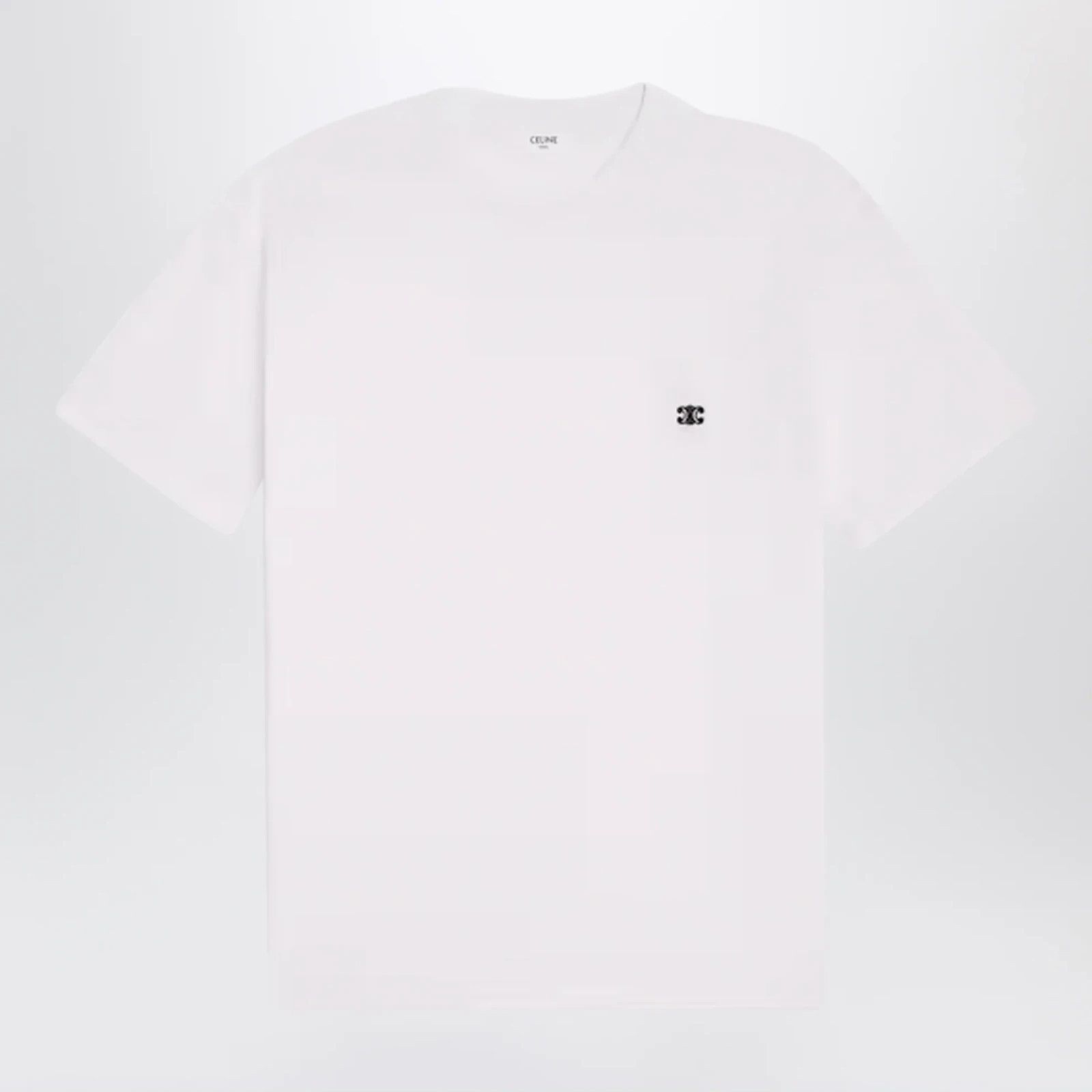 Celine White Embroidered Triomphe Cotton T-Shirt New & Authe, Men's