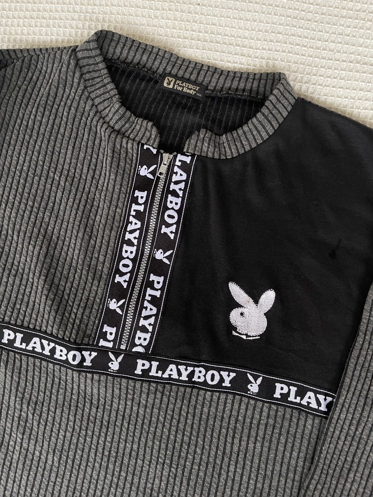 Hysteric Glamour × Playboy Vintage 90’s🔥PLAYBOY🔥Embroidery Logo Hulf Zipper Long Sleeve Size US L / EU 52-54 / 3 - 7 Thumbnail