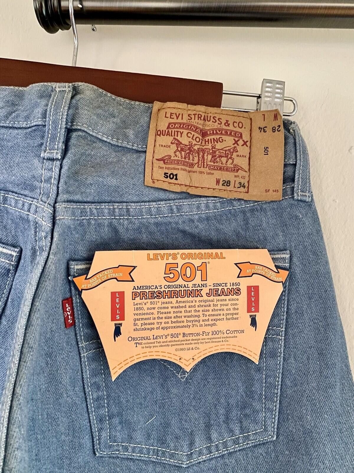 Levi's NWT Levi's 501 Preshrunk Jeans Made in Spain 28x34 Sun Faded Size 28" / US 6 / IT 42 - 1 Thumbnail