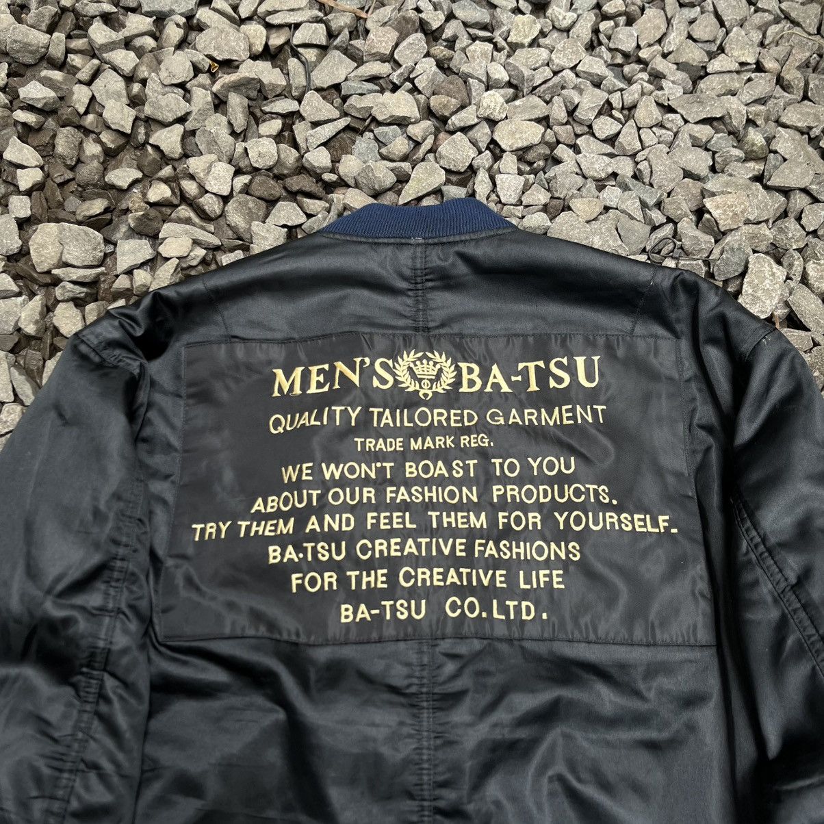 Japanese Brand Type MA1 Reversible Bomber Jacket Embroidery Man’s Batsu Size US XL / EU 56 / 4 - 2 Thumbnail