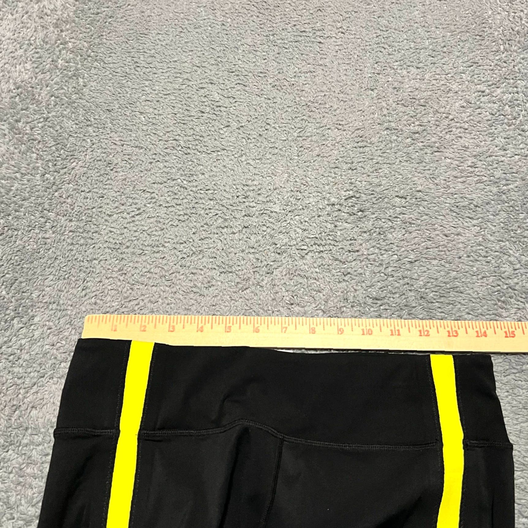 Vintage Zyia Active Leggings Cropped Women 12 Black Yellow Side Stripe High Rise Pants Size 34" / US 12 / IT 48 - 7 Thumbnail