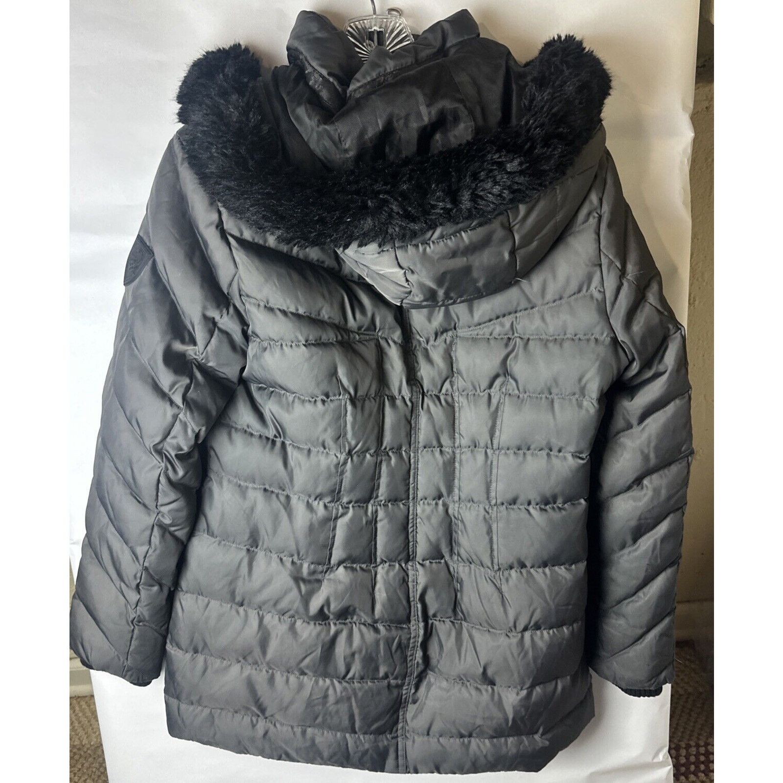 Vince Camuto VINCE CAMUTO Women's M grey Full Zip Quilted Hooded Puffer Size M / US 6-8 / IT 42-44 - 14 Thumbnail