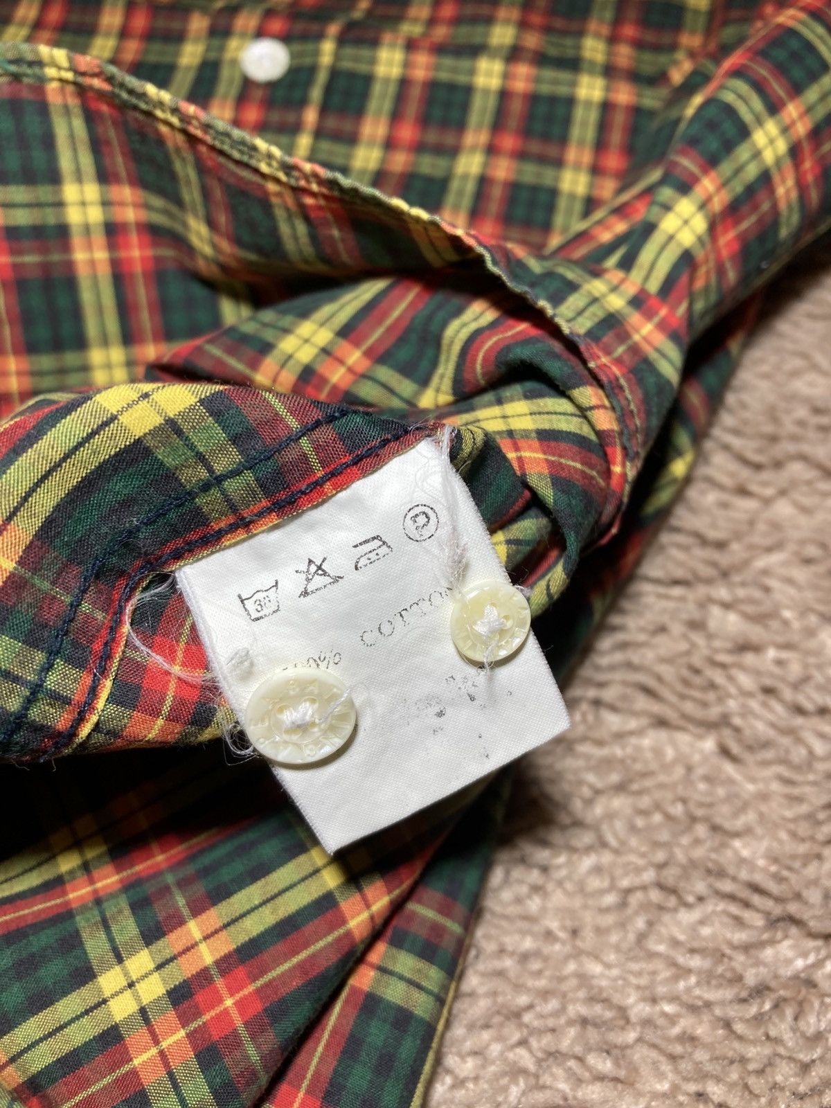 Bape 1996 Bape Plaid Green Red Button Down 90s Ape Logo OG Nigo Size US M / EU 48-50 / 2 - 8 Thumbnail