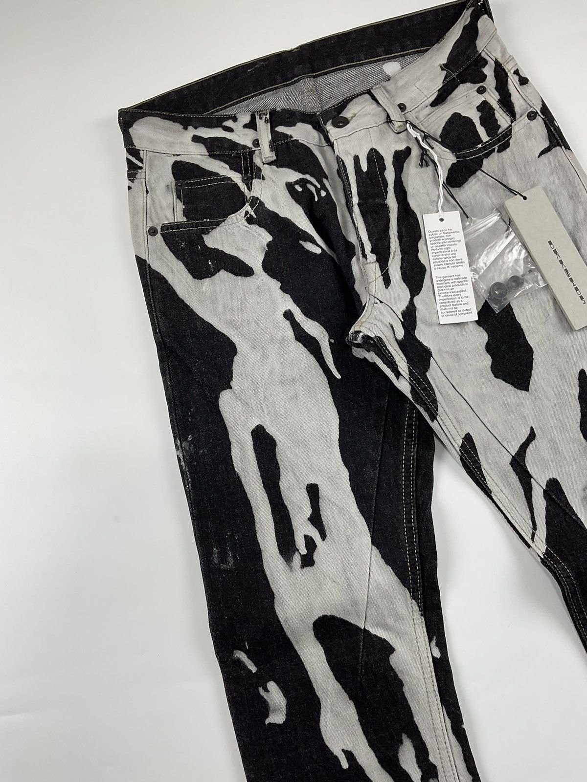 Rick Owens Rick Owens Detroit Cut Bleach Vomit Denim Size US 30 / EU 46 - 3 Thumbnail