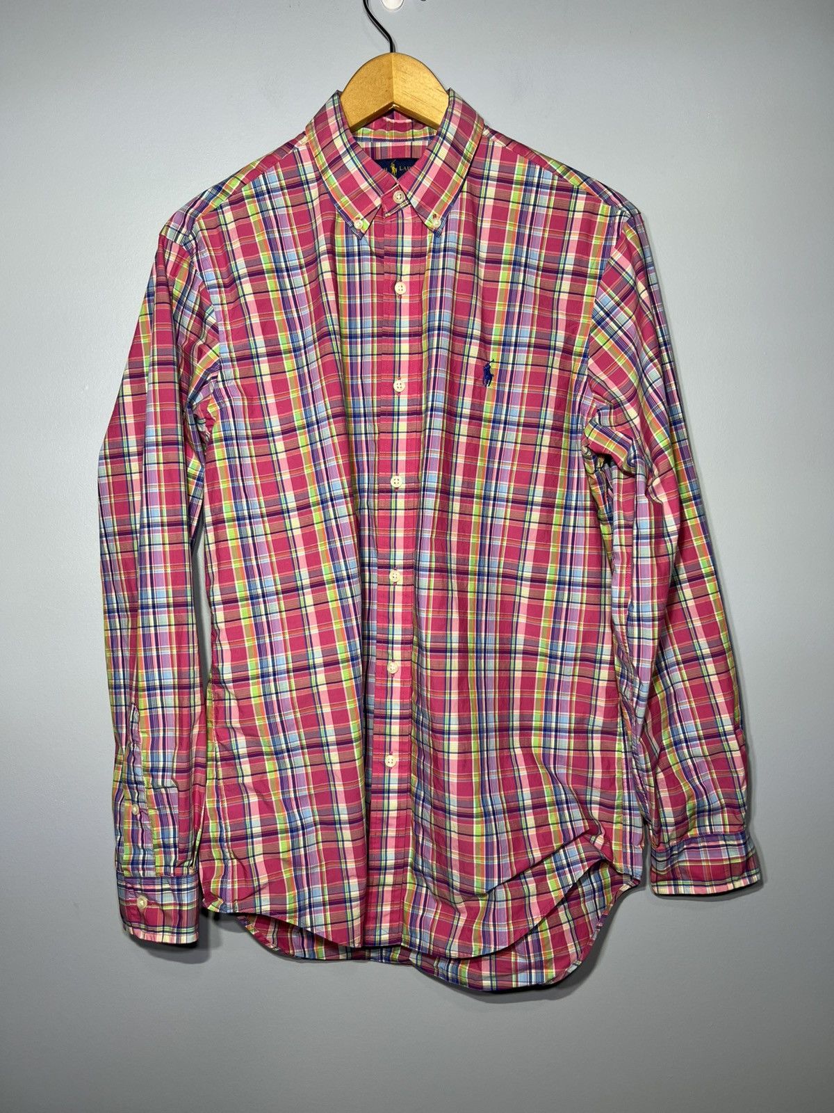 Polo Ralph Lauren Polo Ralph Lauren Pink Multi-Color Madras Plaid Button Sz M Size US M / EU 48-50 / 2 - 2 Thumbnail