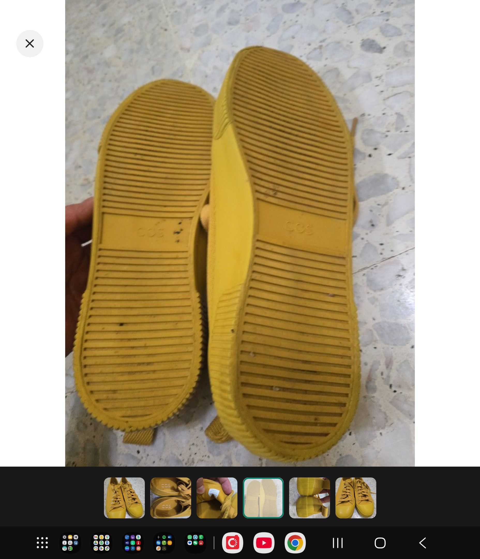 Cos Yellow Canvas Vulcanized Trainers Size US 8 / EU 41 - 4 Thumbnail