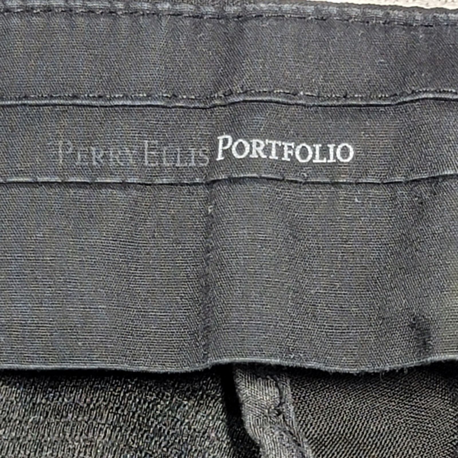 Perry Ellis Perry Ellis Portfolio Black Flat Front Dress Pants Size 42 Size US 42 / EU 58 - 3 Thumbnail