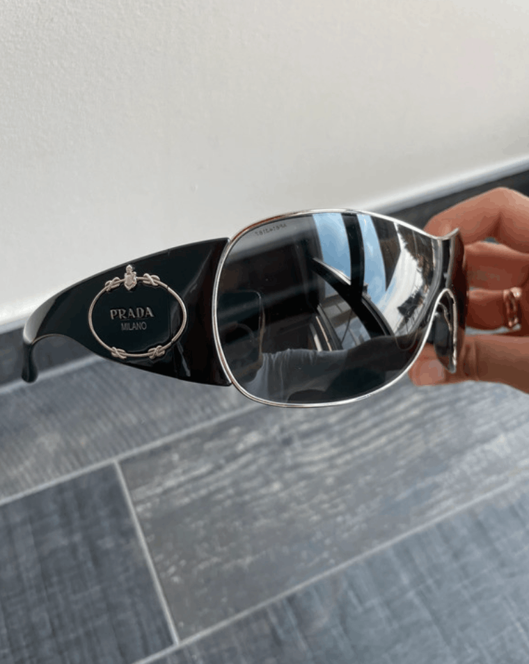 Prada PRADA Sunglasses Flame 2004 Star Mask Fire Chrome Silver Size ONE SIZE - 1 Thumbnail