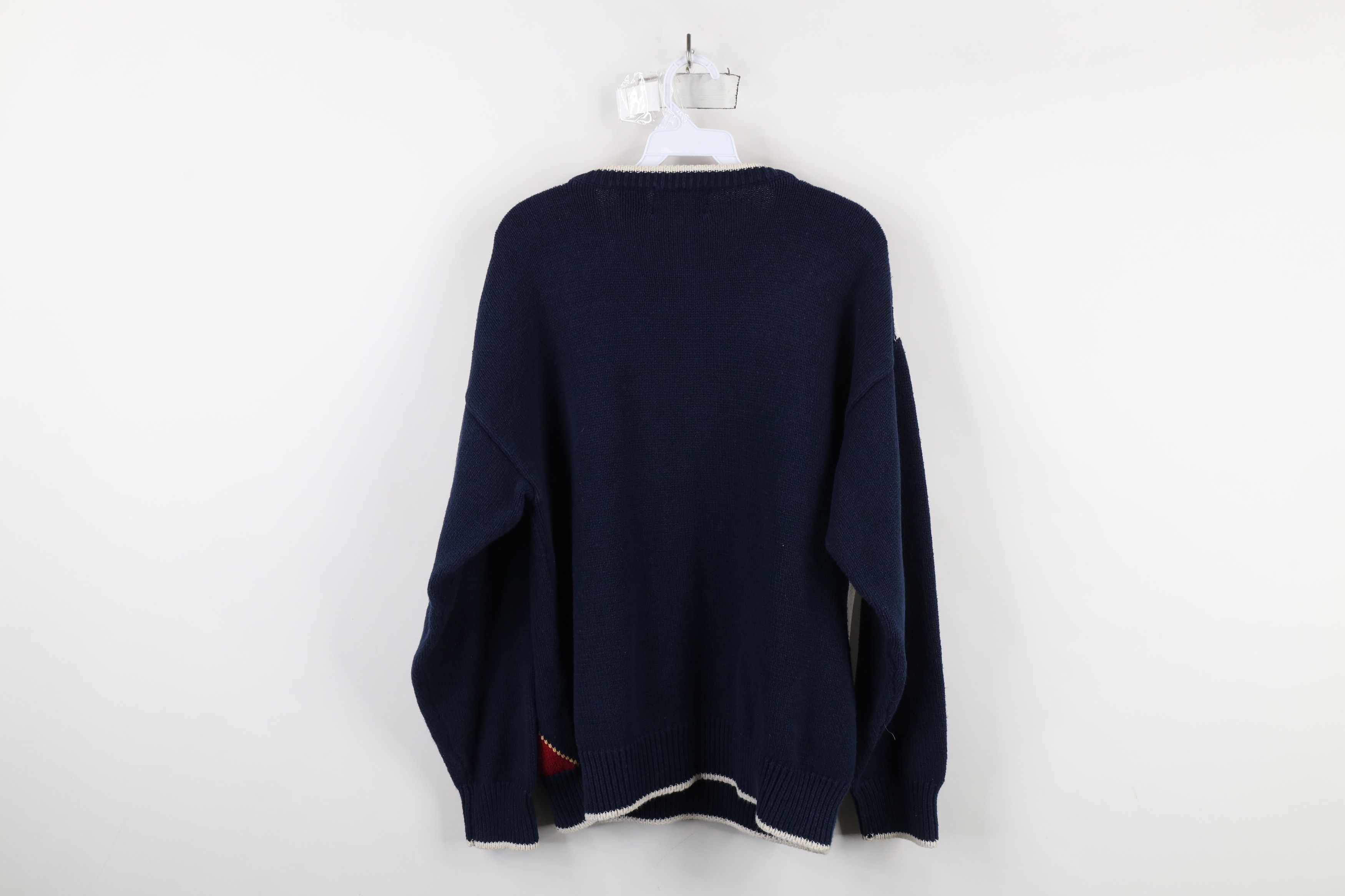 Vintage Vintage 90s Streetwear Argyle Diamond Knit Crewneck Sweater Size US L / EU 52-54 / 3 - 8 Thumbnail