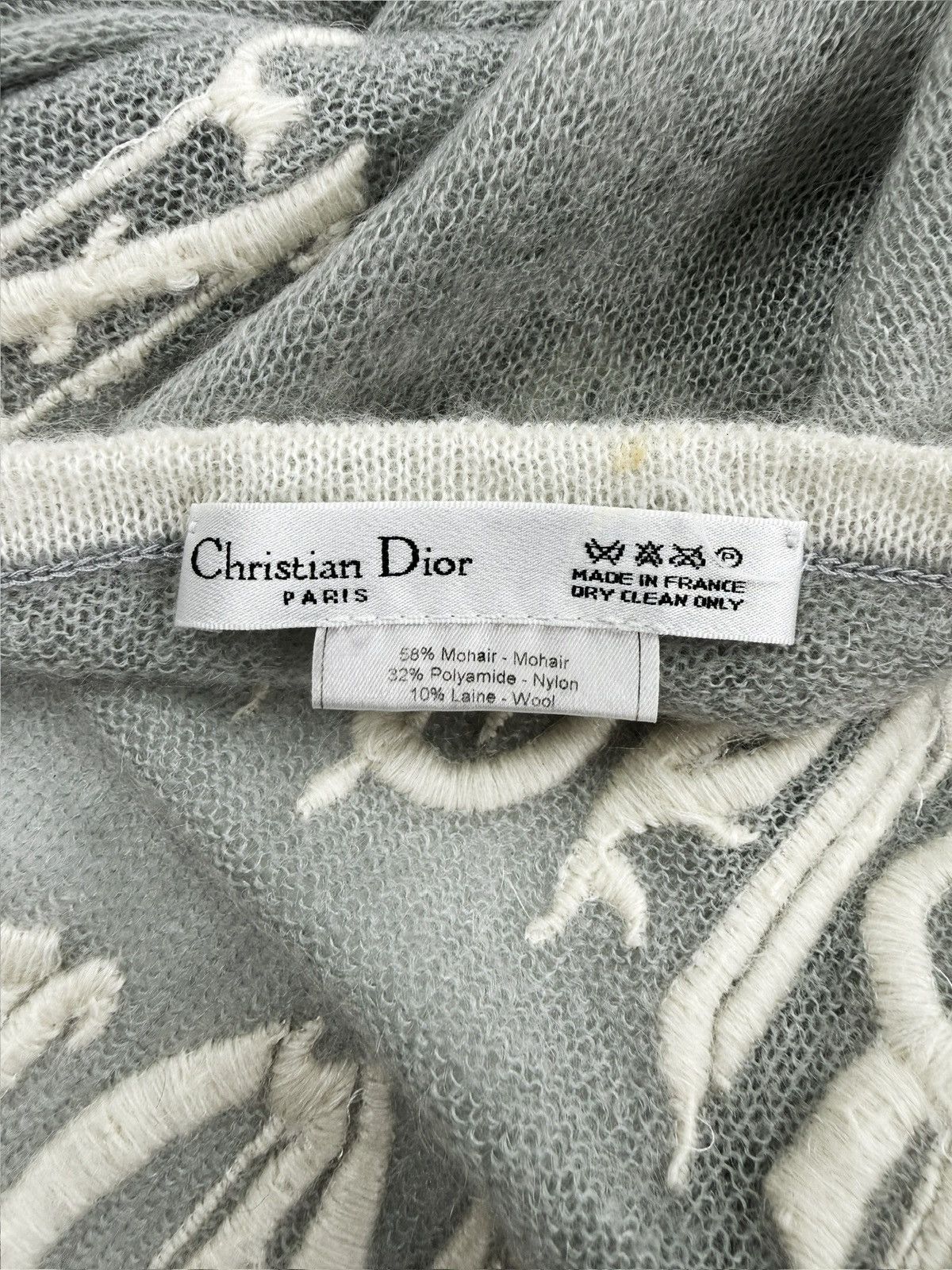 Dior SS02 Dior ‘Christian Dior’ Gothic 1947 Mohair Grey Scarf Size ONE SIZE - 4 Thumbnail
