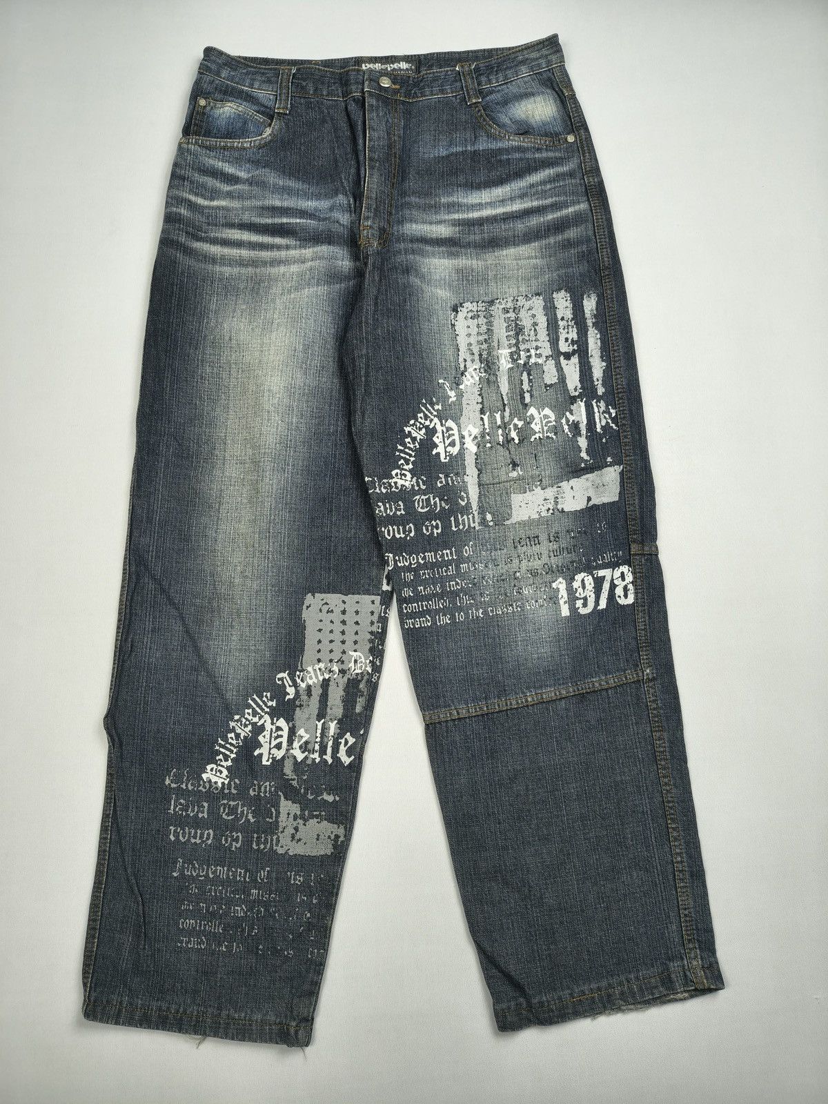 Pelle Pelle Pelle Pelle Crazy Graphic Y2K Baggy Jeans (066) Size US 36 / EU 52 - 1 Thumbnail