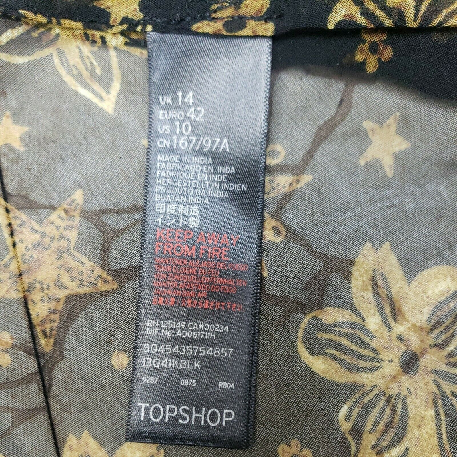 Topshop Topshop Idol Blouse Sz 10 Sheer Black Chiffon Ruffles Gold S Size L / US 10 / IT 46 - 9 Thumbnail