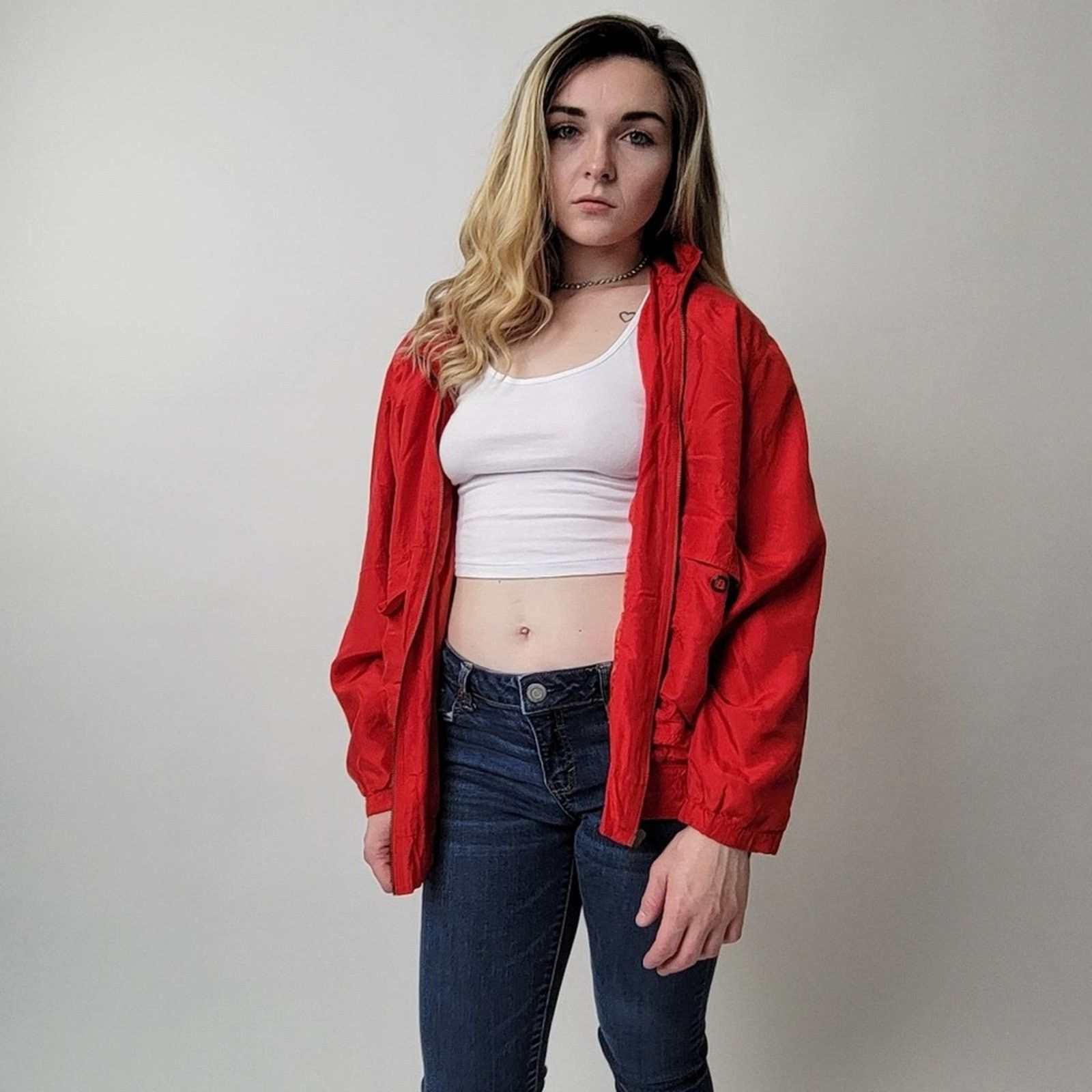Vintage Vintage 90s Red Ac-Tiv-Ology ALL SILK Windbreaker Jacket - M Size M / US 6-8 / IT 42-44 - 7 Thumbnail