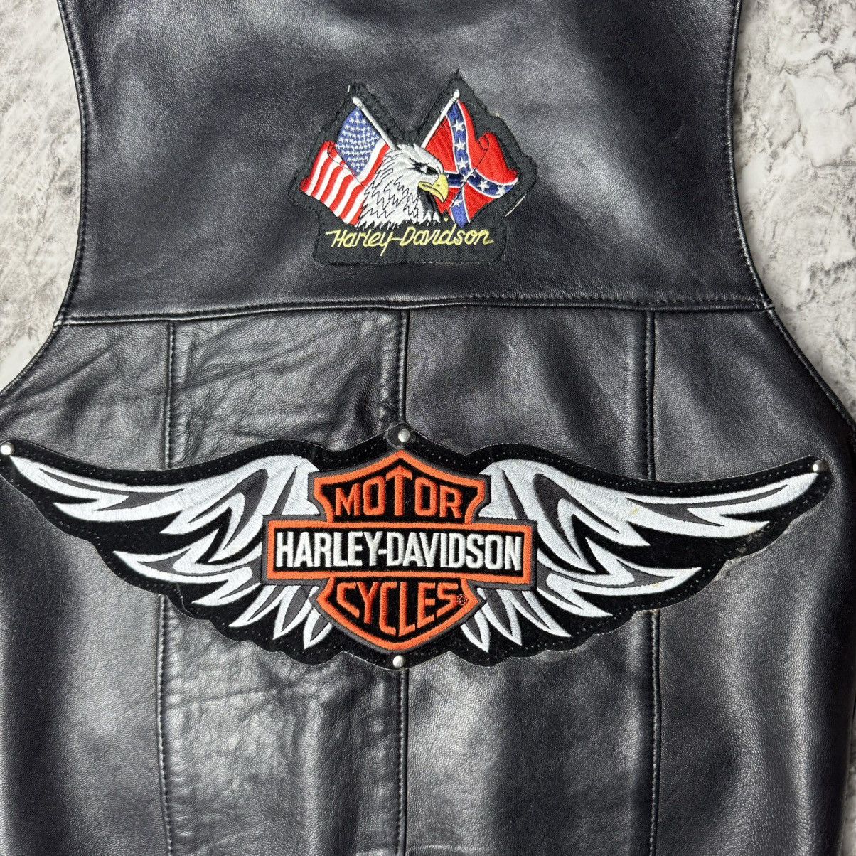 Harley Davidson × Leather × Vintage Harley Davidson Rare Vest Leather Vintage Size S / US 4 / IT 40 - 2 Thumbnail