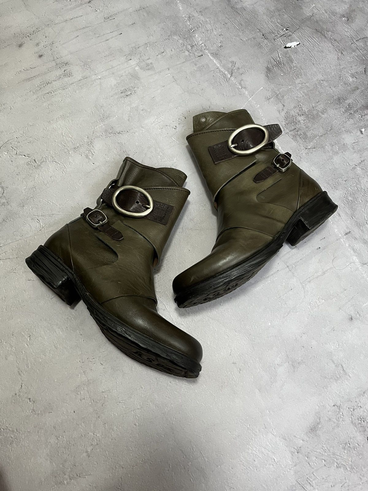 AS 98 Airstep Green Leather Boots Shoes