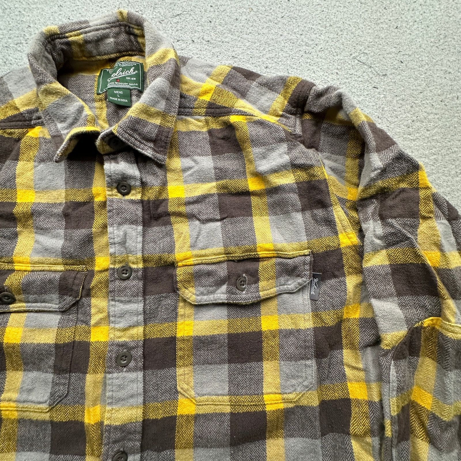 Woolrich Woolen Mills Woolrich Oxbow Bend Flannel Shirt Mens L Plaid Yellow Gray Size US L / EU 52-54 / 3 - 8 Thumbnail