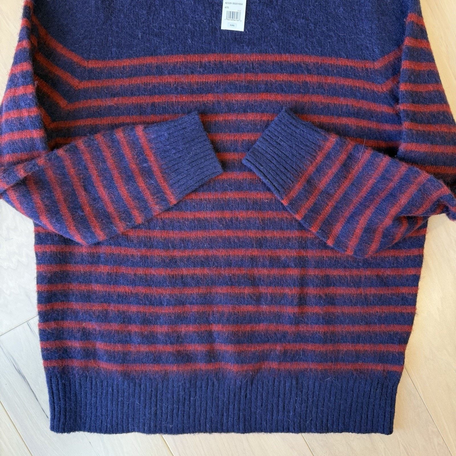 Brooks Brothers Brooks Brothers Sweater XL Navy Red Striped Wool Pullover Size US XL / EU 56 / 4 - 6 Thumbnail