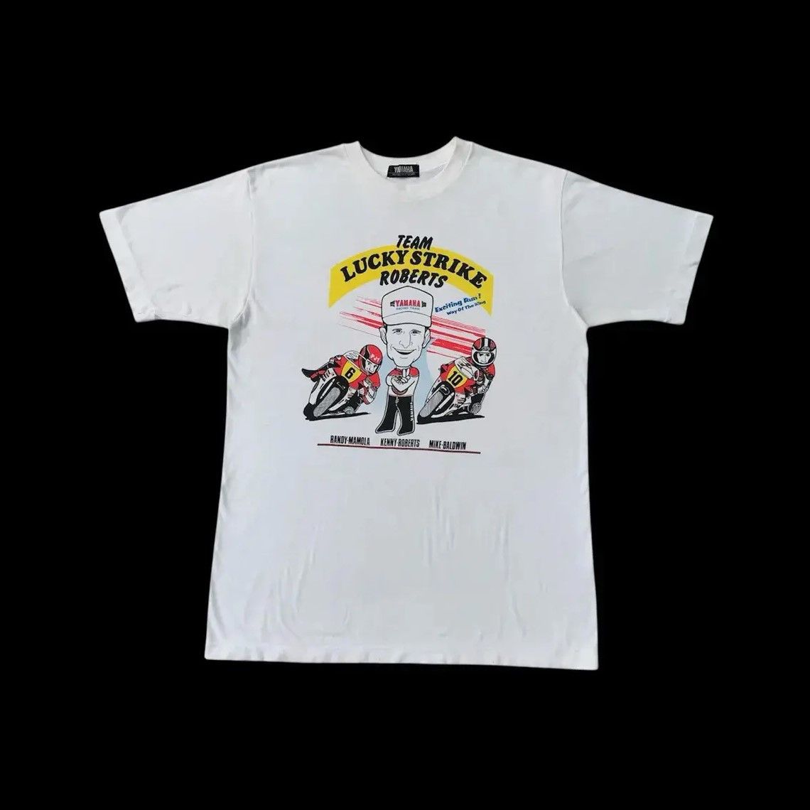 Vintage Vintage Yamaha Team Lucky Strike Roberts Racing Tee Made JPN Size US M / EU 48-50 / 2 - 1 Thumbnail