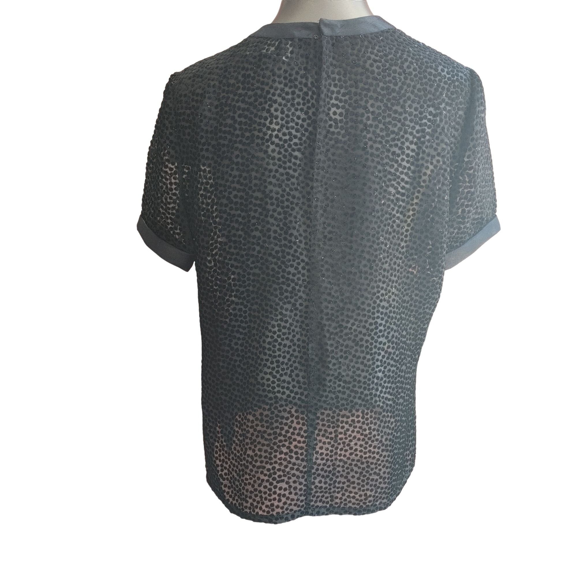 Other Farinae Collection Sheer Black Dotted Top Size 12 Size XL / US 12-14 / IT 48-50 - 2 Thumbnail