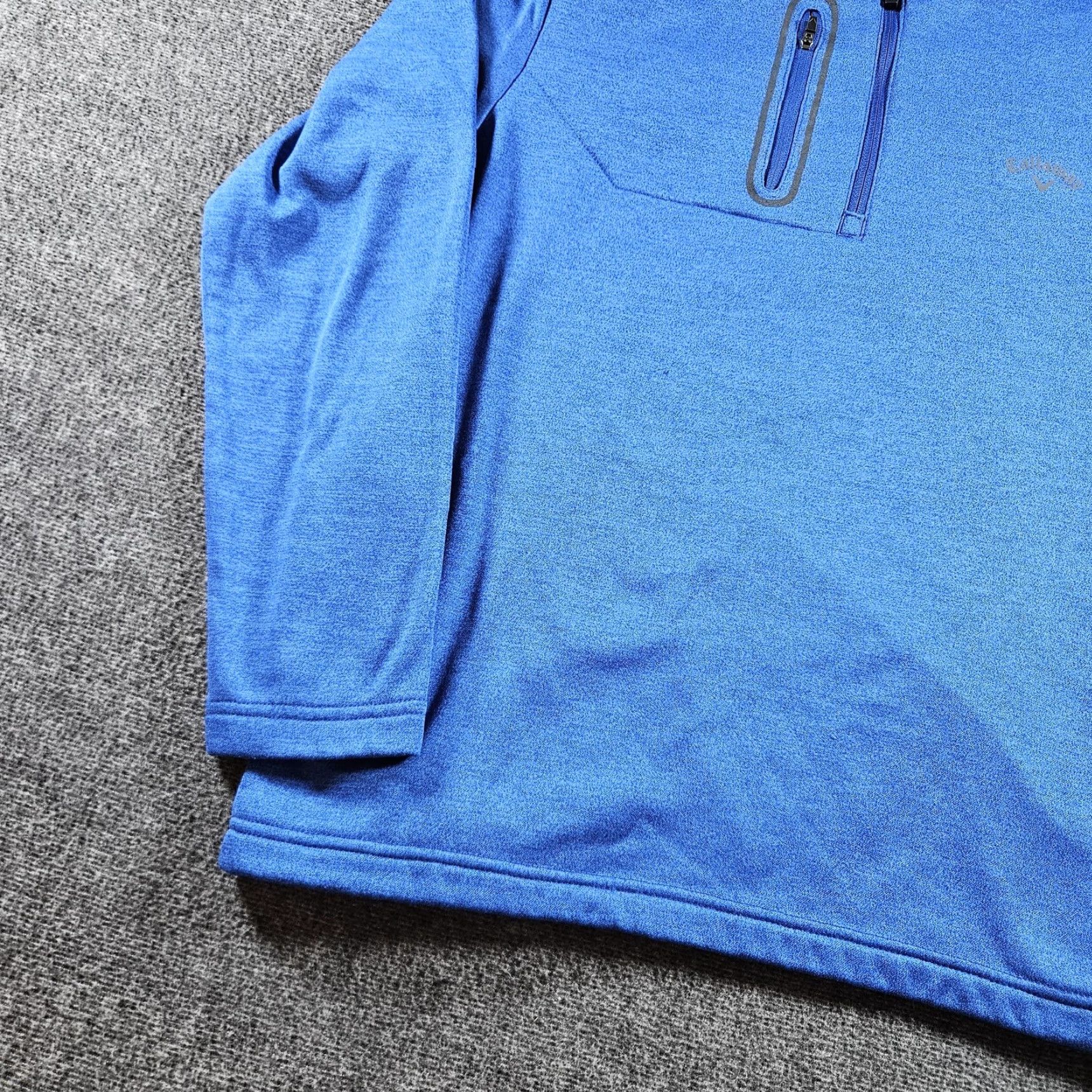 Callaway Callaway Pullover Mens Large Blue 1/4 Zip Mock Neck Golf Fleece Pocket Chest Long Sleeve Size US L / EU 52-54 / 3 - 2 Thumbnail