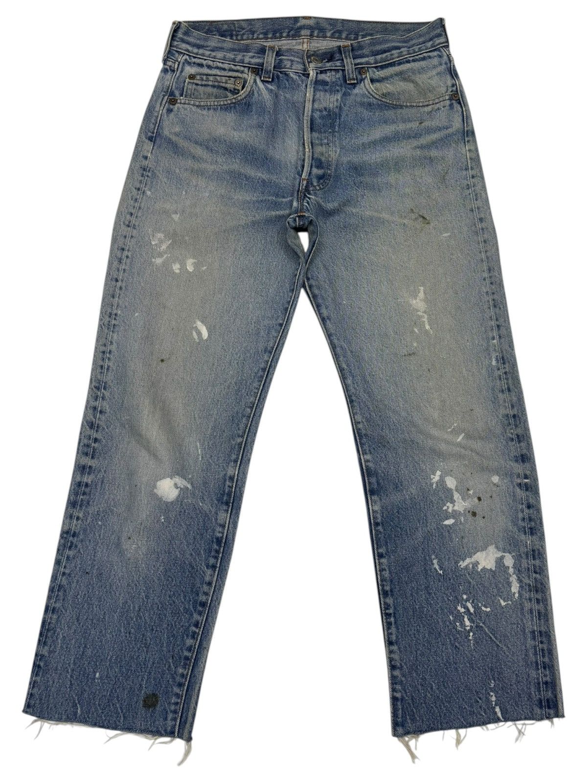 Levi's Vintage Levis 501 Distress Cut Leg Cropped Jeans Size US 30 / EU 46 - 7 Thumbnail