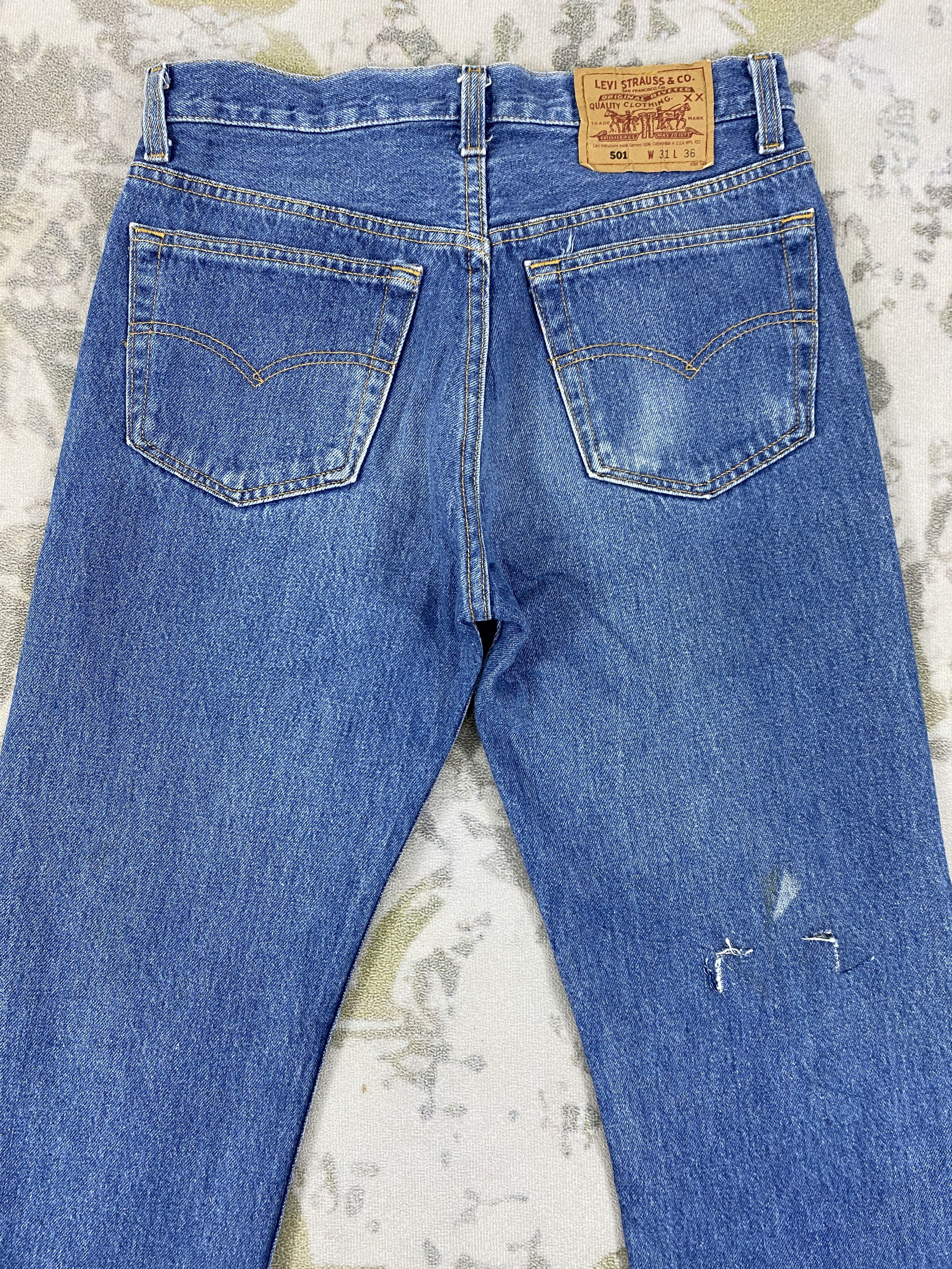 Levi's Blue Vintage Levi's 501 USA Jeans 30x29.5 - JN3598 Size US 30 / EU 46 - 4 Thumbnail