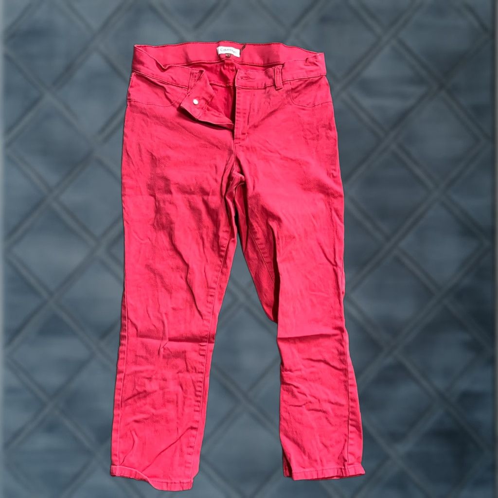 Calvin Klein Calvin Klein Women's Power Stretch Skinny Crop Pants Pink Size 6 Women's Size 28" / US 6 / IT 42 - 1 Thumbnail