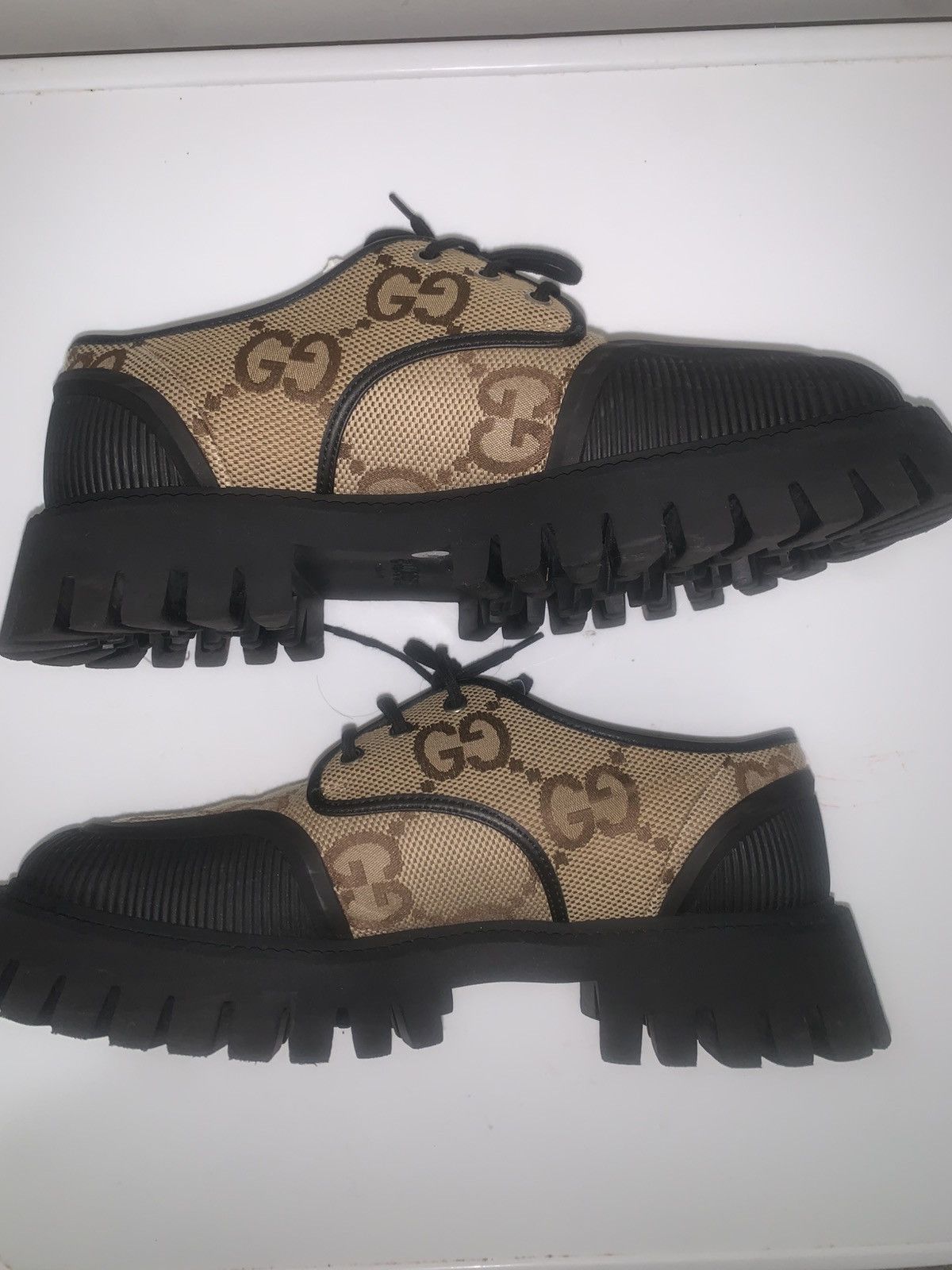 Gucci Gucci Maxi GG supreme canvas lace up low cut Size US 9.5 / EU 42-43 - 4 Thumbnail