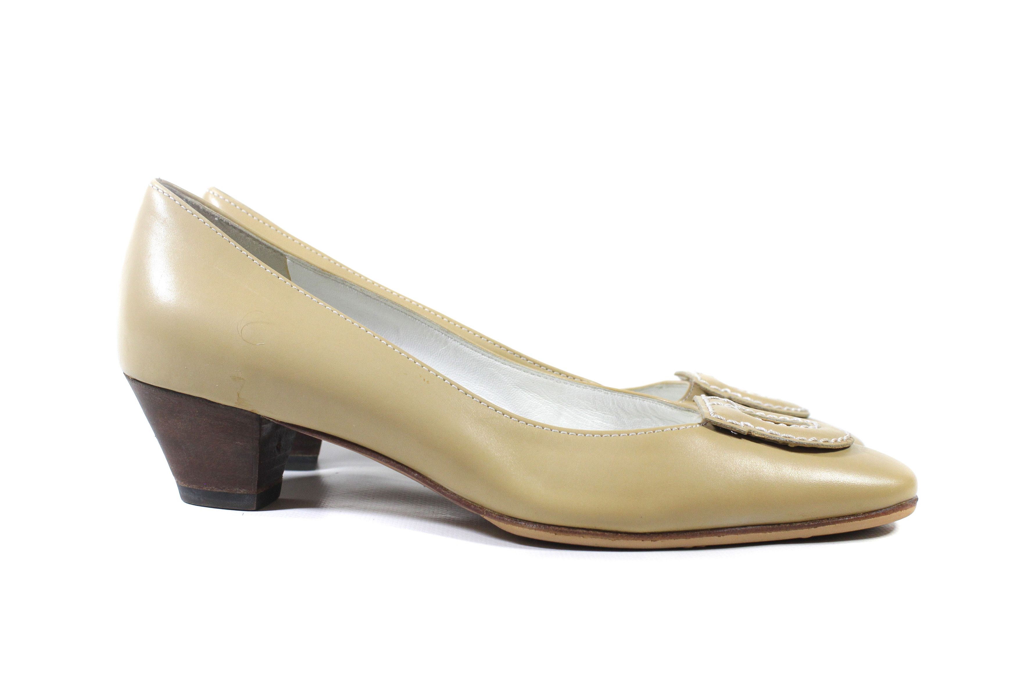Salvatore Ferragamo 00S Logo Leather Heels Vintage Size US 9 / IT 39 - 1 Thumbnail
