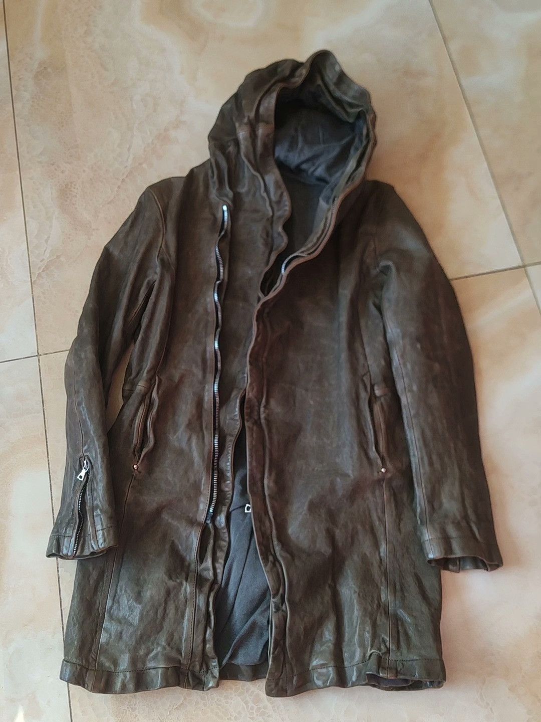 Japanese Brand Katayama Isamu Long Leather Coat Size US M / EU 48-50 / 2 - 1 Thumbnail