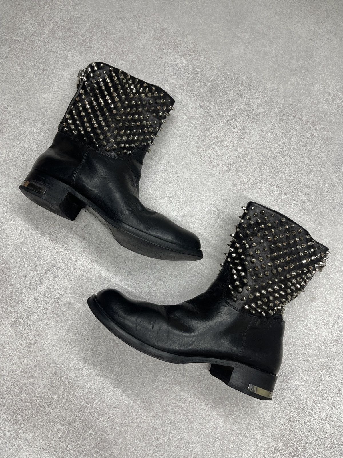 Philipp Plein Women Philipp Plein Spiked leather boots Black Italy Luxury Size US 8.5 / IT 38.5 - 3 Thumbnail