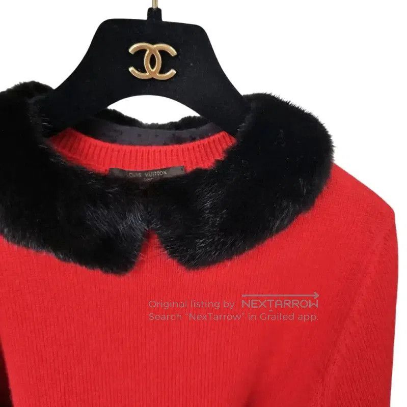 Louis Vuitton Louis Vuitton Red Short Sleeve Knit Sweater . Size M / US 6-8 / IT 42-44 - 2 Thumbnail