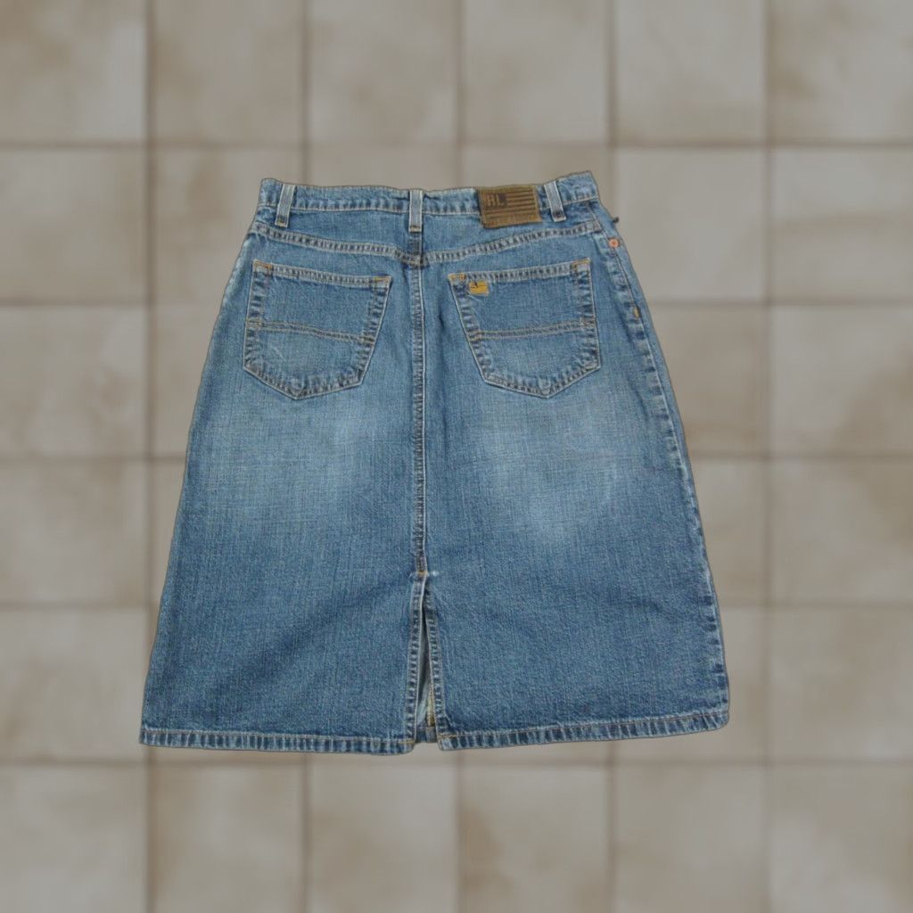 Ralph Lauren Vintage Ralph Lauren Polo Jeans Skirt Womens Sz 4 Blue A-Line Denim Back Slit Size 27" / US 4 / IT 40 - 1 Thumbnail
