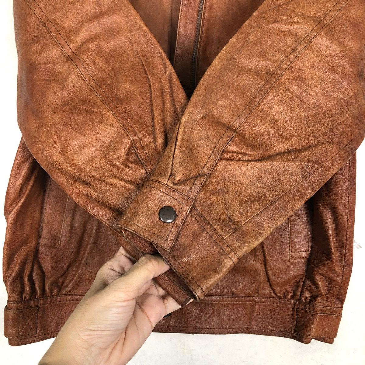 Japanese Brand 🔥Vtg Japanese Brand Genuine Leather Jacket Nova Check Size US M / EU 48-50 / 2 - 15 Thumbnail