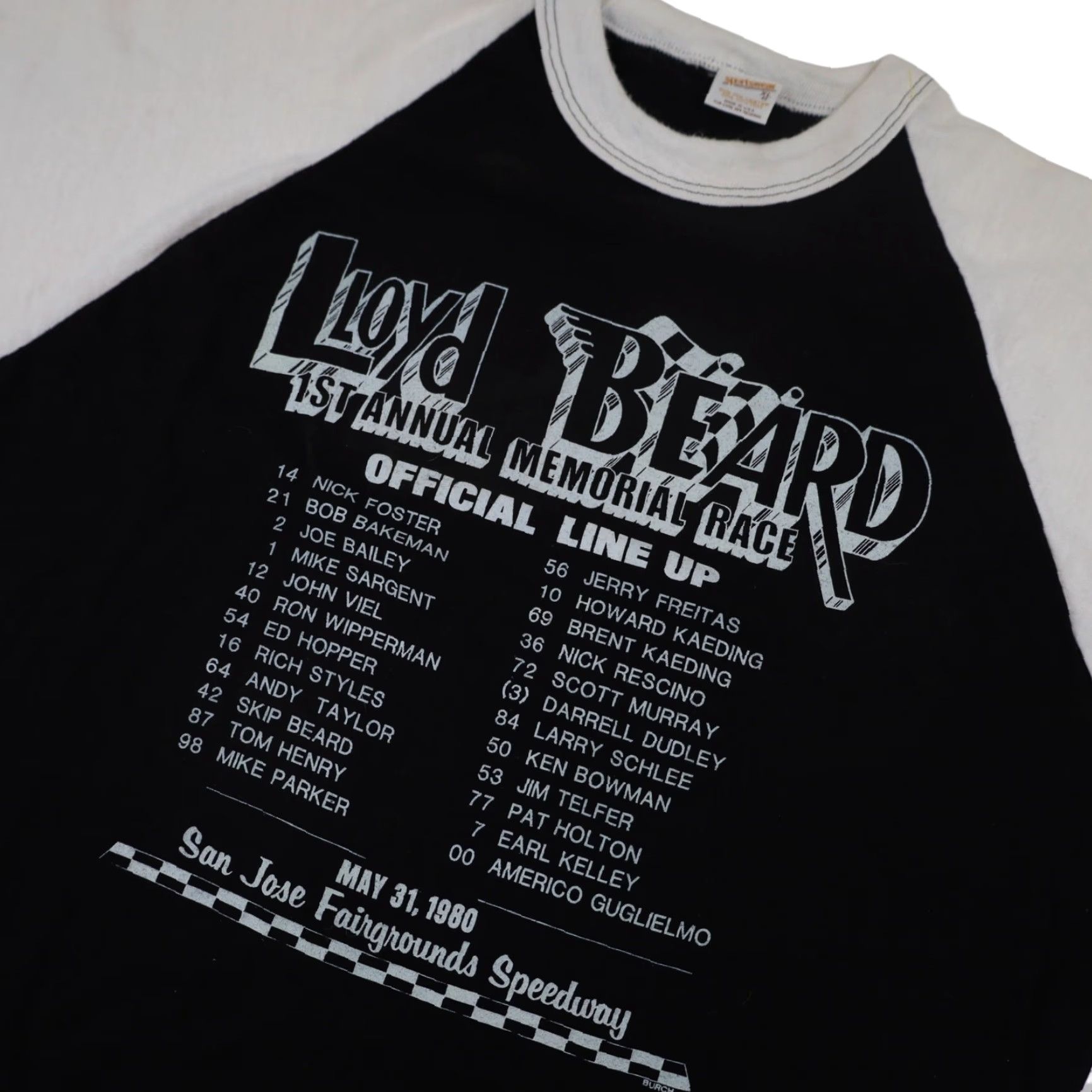LLOYD VINTAGE 80s Lloyd Beard Memorial Racing Mens XL Graphic Baseball T Shirt Black Size US XL / EU 56 / 4 - 4 Thumbnail