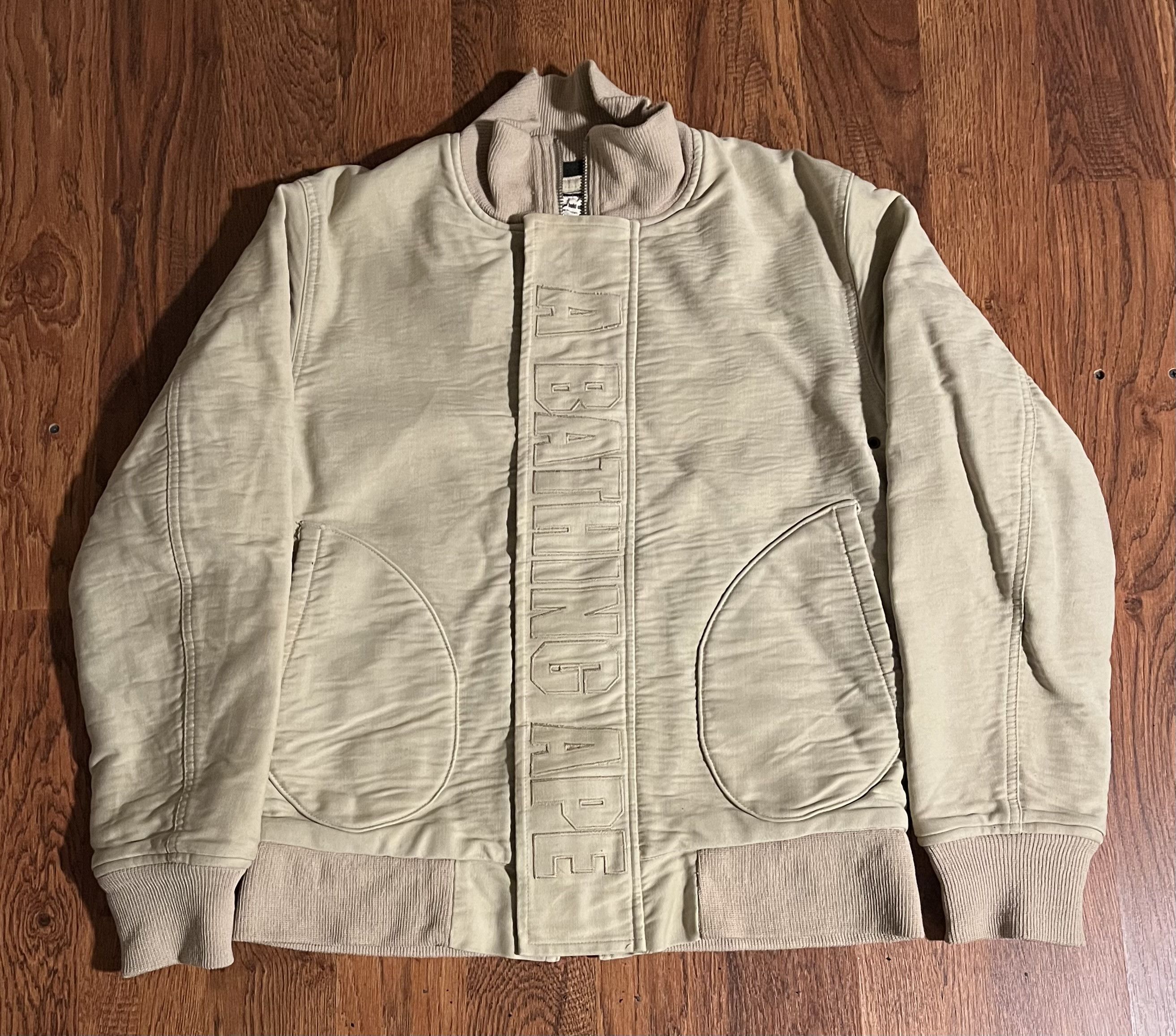 Bape BAPE A Bathing Ape Bomber Jacket Tan Khaki Size US L / EU 52-54 / 3 - 1 Thumbnail