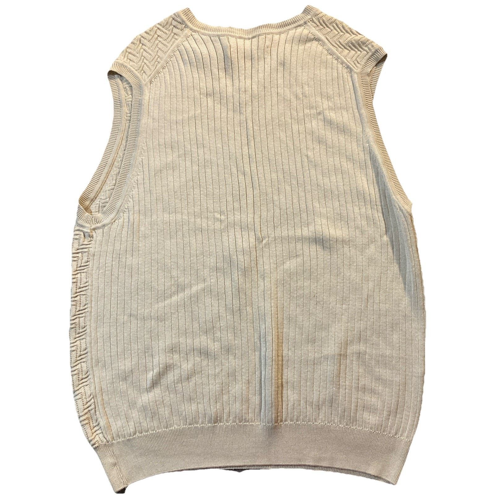 Other Sette Ponti Men's M Beige 100% Cotton Sweater Vest Old Money Size US M / EU 48-50 / 2 - 4 Thumbnail