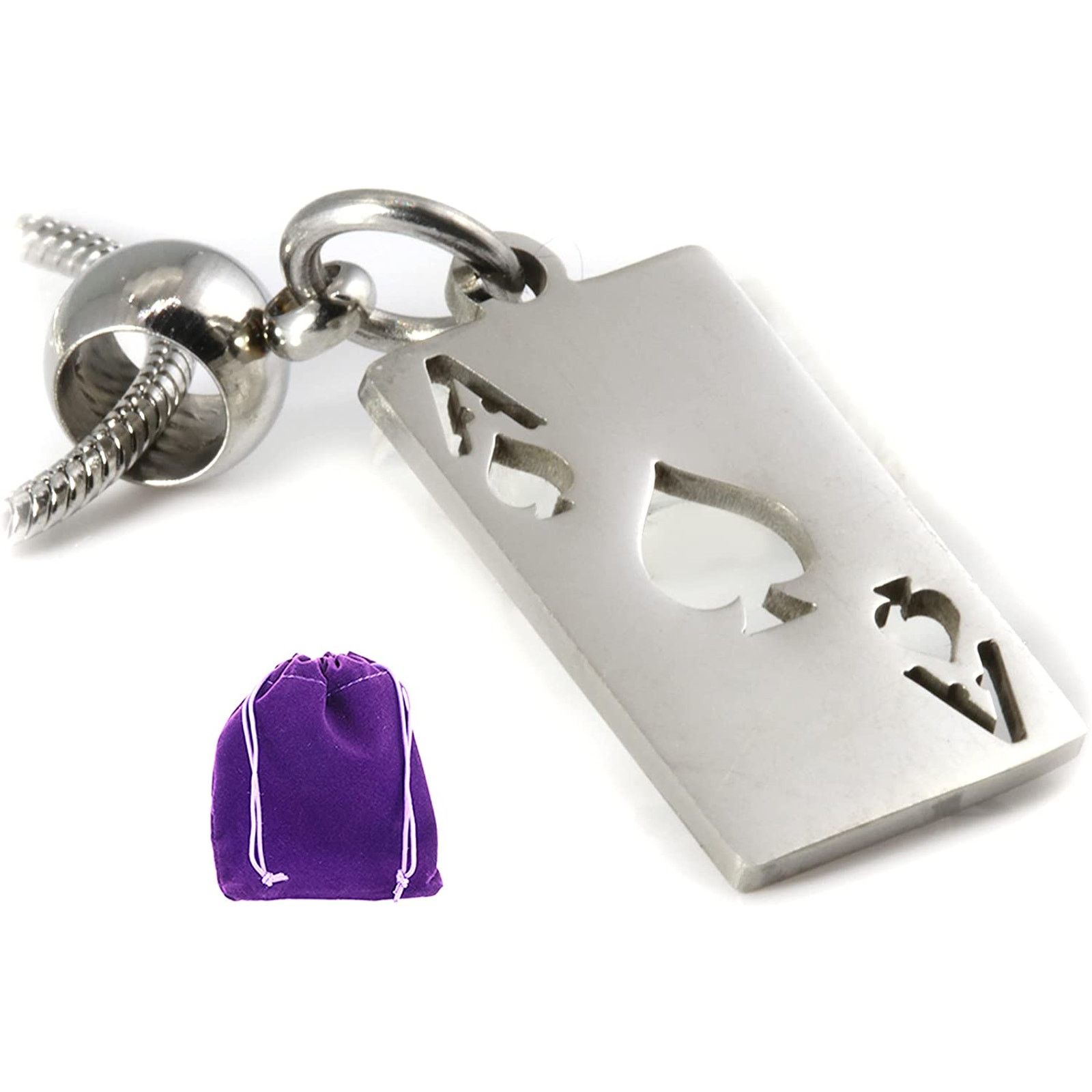 & Other Stories Ace of Spade Necklace - STAINLESS STEEL Size ONE SIZE - 1 Thumbnail