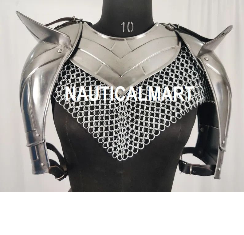 Other Medieval Lady Knight Shoulder Pauldrons with Neck Size ONE SIZE - 2 Thumbnail